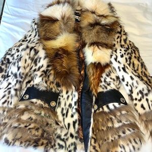 Leopard Print Faux Fur Coat